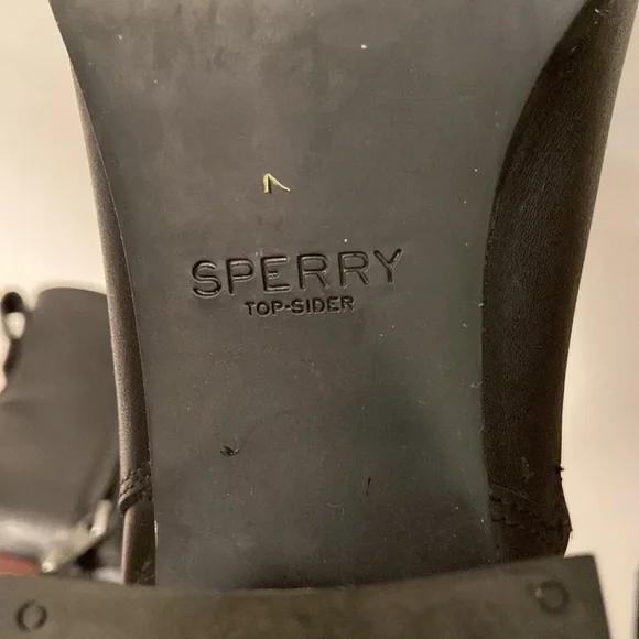 Sherry Top Sider Short Boots Black Leather Block Heels sz 9 Vietnam - Picture 9 of 10